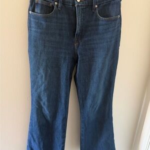 Good American Dark Indigo Crop Mini Boot Jeans